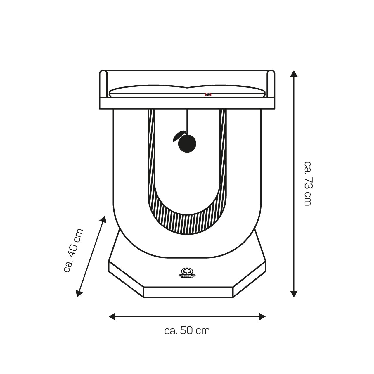 UniqueCurve U-vormige krabpaal in antraciet